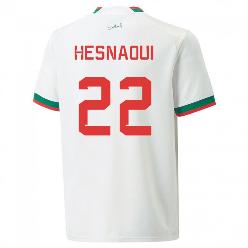 Mujer Camiseta Marruecos Hind Hesnaoui #22 Blanco 2ª Equipación 22-24 La Camisa