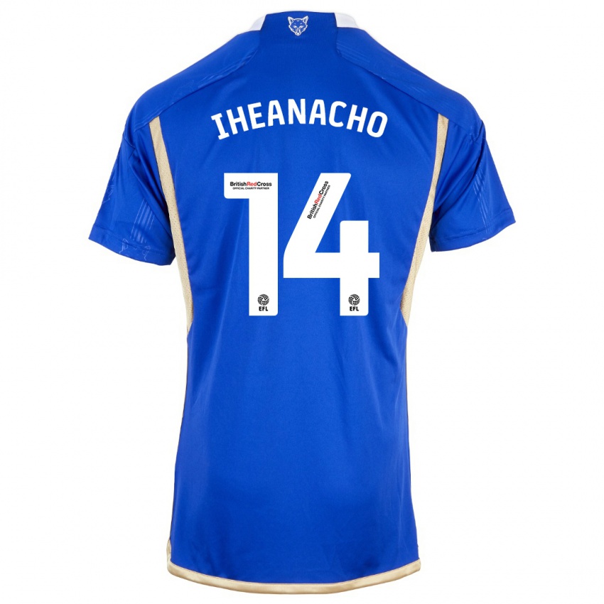 Niño Camiseta Kelechi Iheanacho #14 Azul 1ª Equipación 2023/24 La Camisa