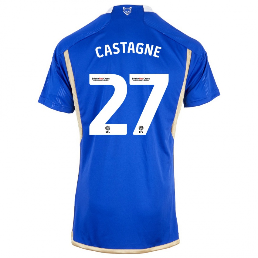 Niño Camiseta Timothy Castagne #27 Azul 1ª Equipación 2023/24 La Camisa