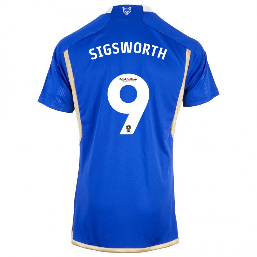 Niño Camiseta Jessica Sigsworth #9 Azul 1ª Equipación 2023/24 La Camisa