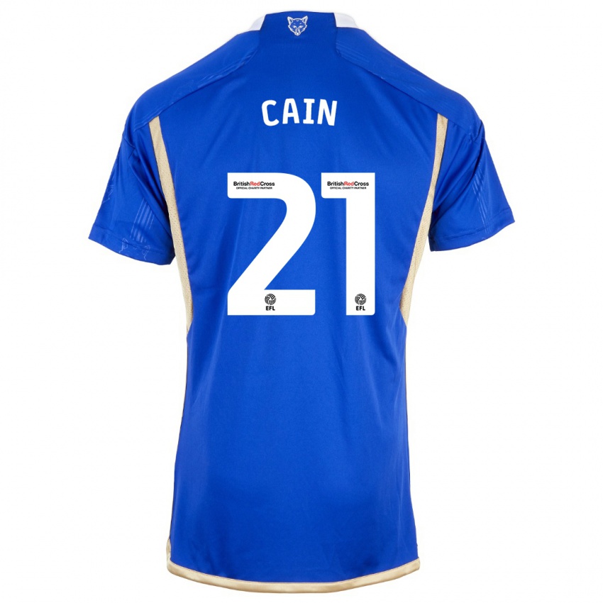 Niño Camiseta Hannah Cain #21 Azul 1ª Equipación 2023/24 La Camisa