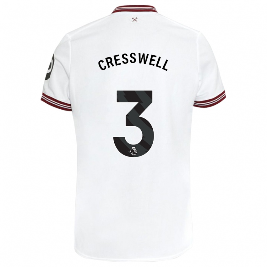 Niño Camiseta Aaron Cresswell #3 Blanco 2ª Equipación 2023/24 La Camisa