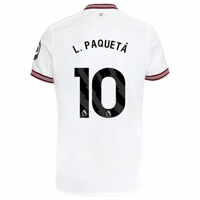 Niño Camiseta Lucas Paqueta #10 Blanco 2ª Equipación 2023/24 La Camisa