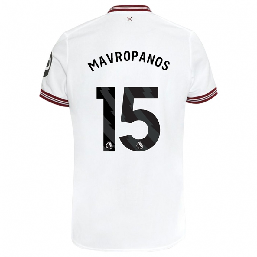 Niño Camiseta Konstantinos Mavropanos #15 Blanco 2ª Equipación 2023/24 La Camisa