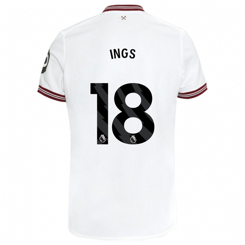 Niño Camiseta Danny Ings #18 Blanco 2ª Equipación 2023/24 La Camisa