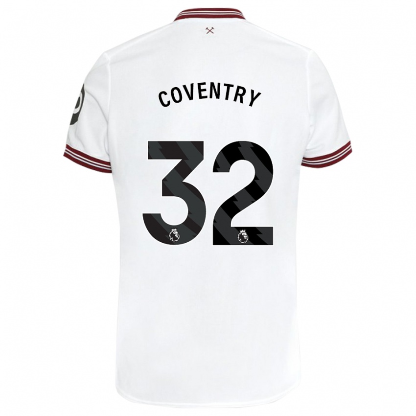 Niño Camiseta Conor Coventry #32 Blanco 2ª Equipación 2023/24 La Camisa