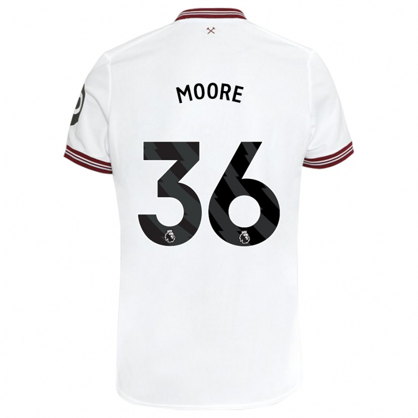 Niño Camiseta Sean Moore #36 Blanco 2ª Equipación 2023/24 La Camisa