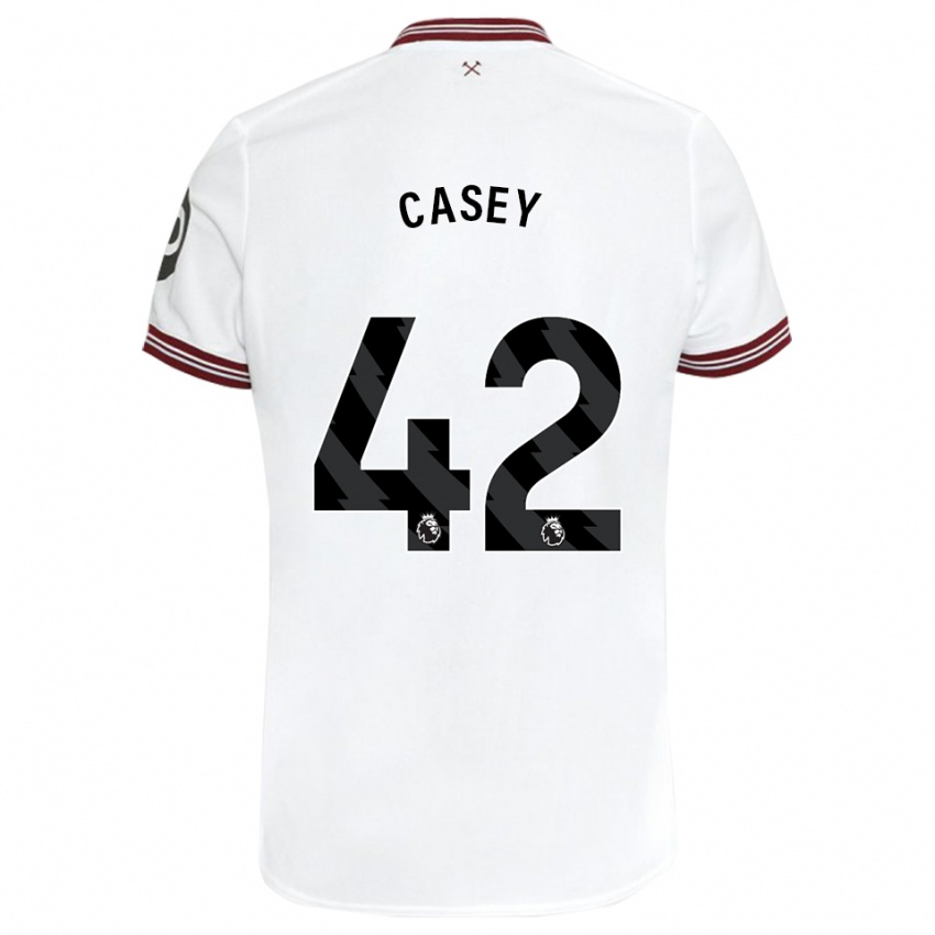 Niño Camiseta Kaelan Casey #42 Blanco 2ª Equipación 2023/24 La Camisa