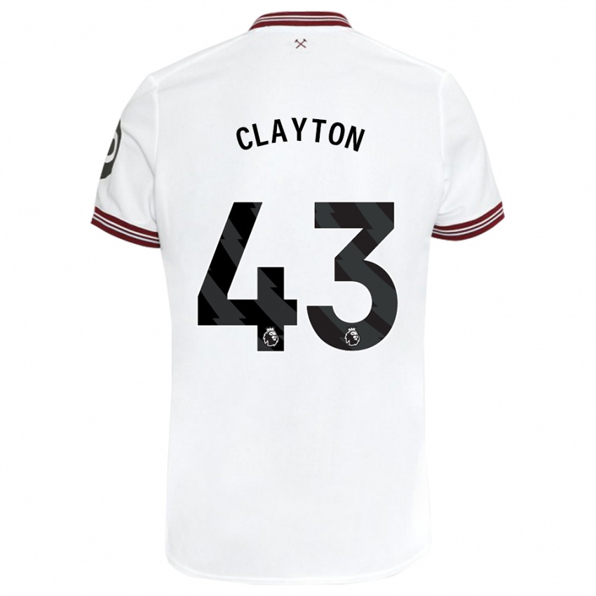 Niño Camiseta Regan Clayton #43 Blanco 2ª Equipación 2023/24 La Camisa