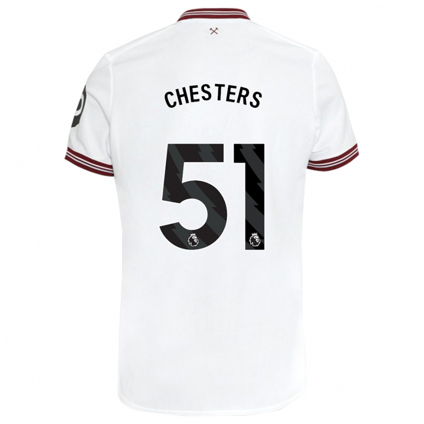 Niño Camiseta Dan Chesters #51 Blanco 2ª Equipación 2023/24 La Camisa