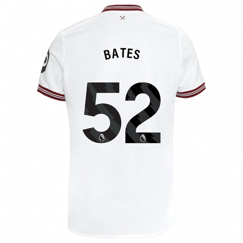 Niño Camiseta Billy Bates #52 Blanco 2ª Equipación 2023/24 La Camisa
