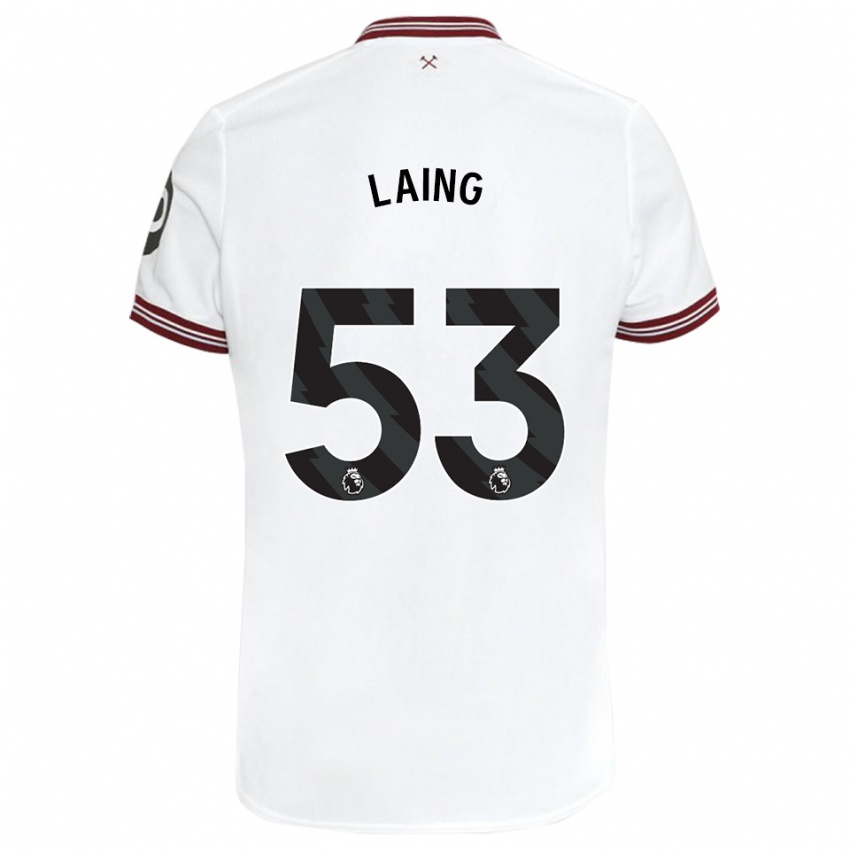 Niño Camiseta Levi Laing #53 Blanco 2ª Equipación 2023/24 La Camisa