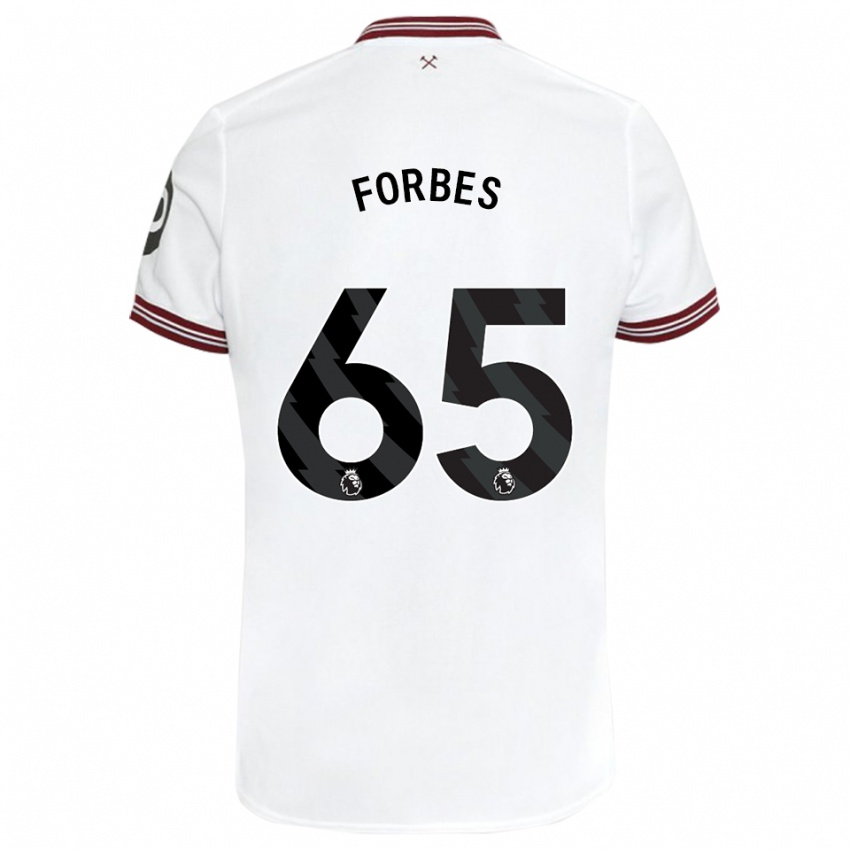Niño Camiseta Michael Forbes #65 Blanco 2ª Equipación 2023/24 La Camisa