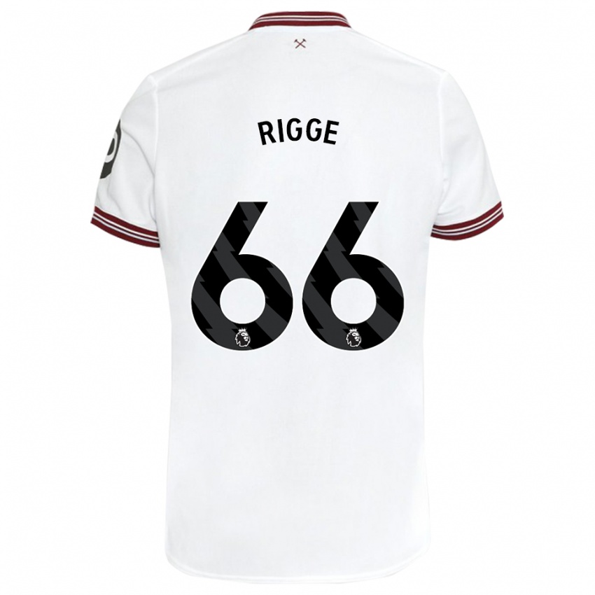 Niño Camiseta Daniel Rigge #66 Blanco 2ª Equipación 2023/24 La Camisa