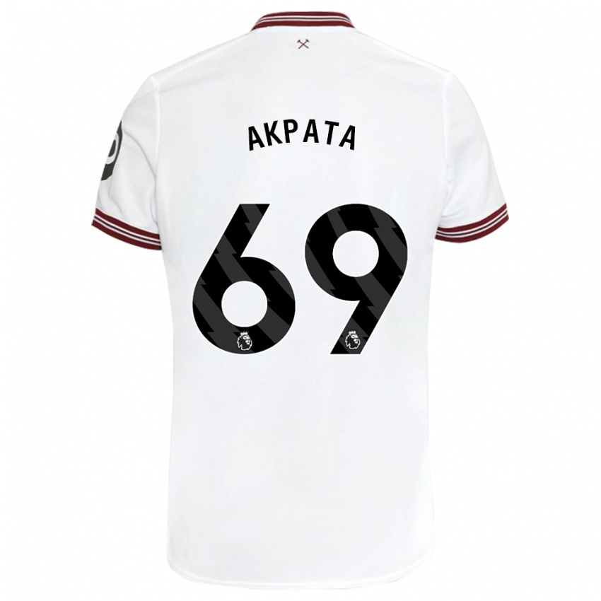Niño Camiseta Tyron Akpata #69 Blanco 2ª Equipación 2023/24 La Camisa