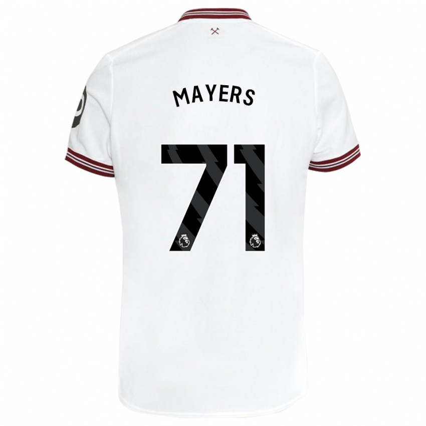 Niño Camiseta Ezra Mayers #71 Blanco 2ª Equipación 2023/24 La Camisa