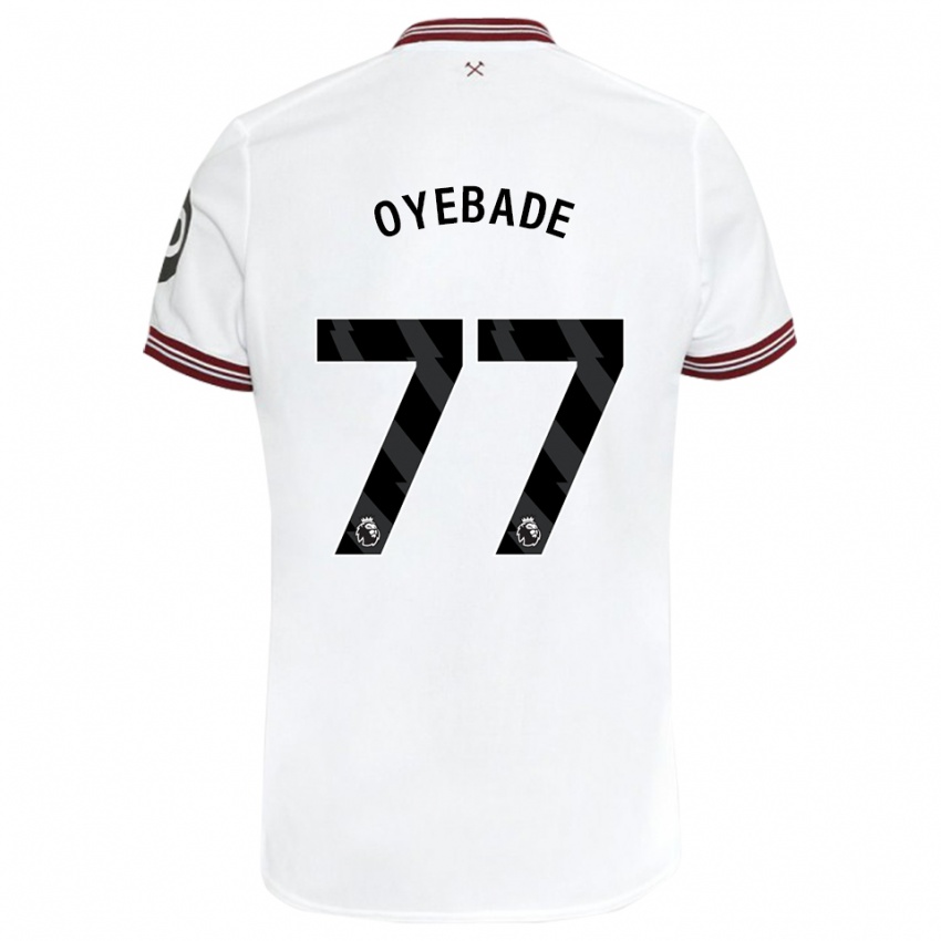 Niño Camiseta Rayan Oyebade #77 Blanco 2ª Equipación 2023/24 La Camisa