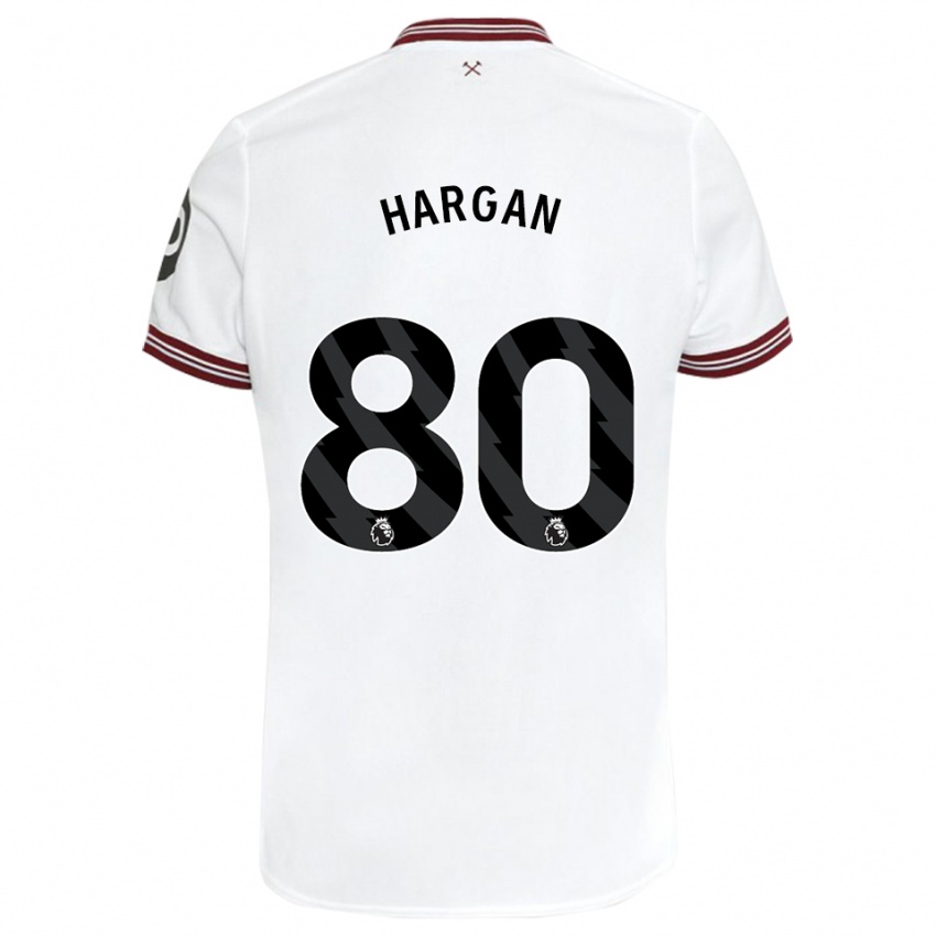 Niño Camiseta Riley Hargan #80 Blanco 2ª Equipación 2023/24 La Camisa