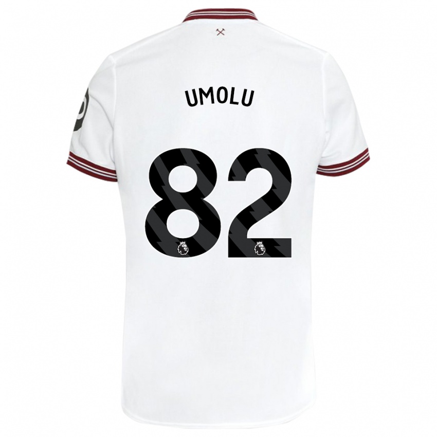 Niño Camiseta Jemiah Umolu #82 Blanco 2ª Equipación 2023/24 La Camisa