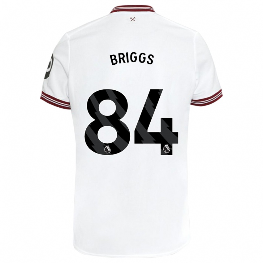Niño Camiseta Josh Briggs #84 Blanco 2ª Equipación 2023/24 La Camisa