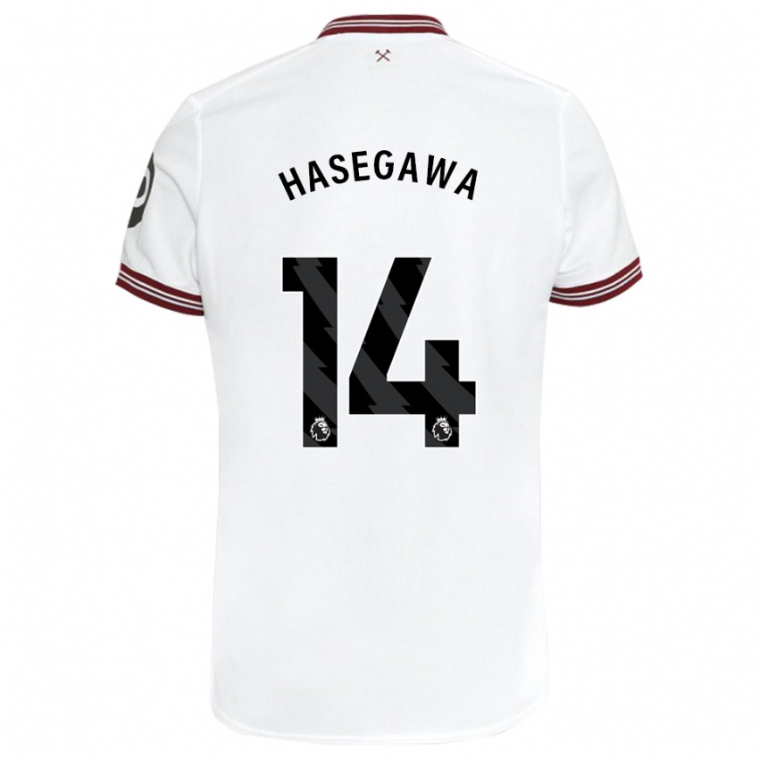 Niño Camiseta Yui Hasegawa #14 Blanco 2ª Equipación 2023/24 La Camisa
