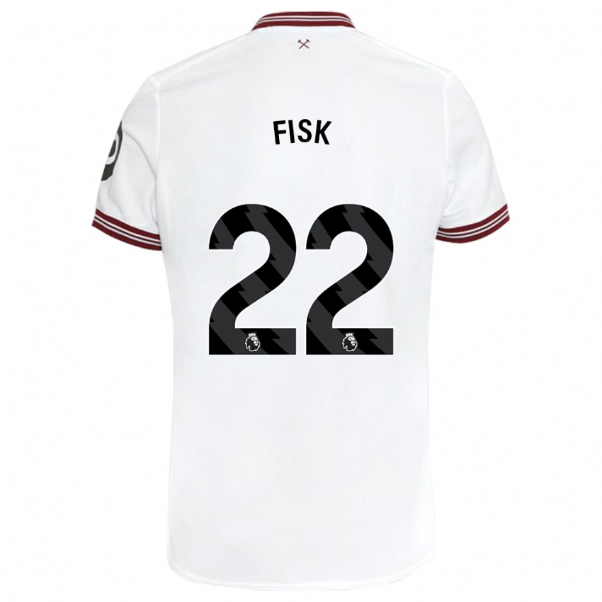 Niño Camiseta Grace Fisk #22 Blanco 2ª Equipación 2023/24 La Camisa