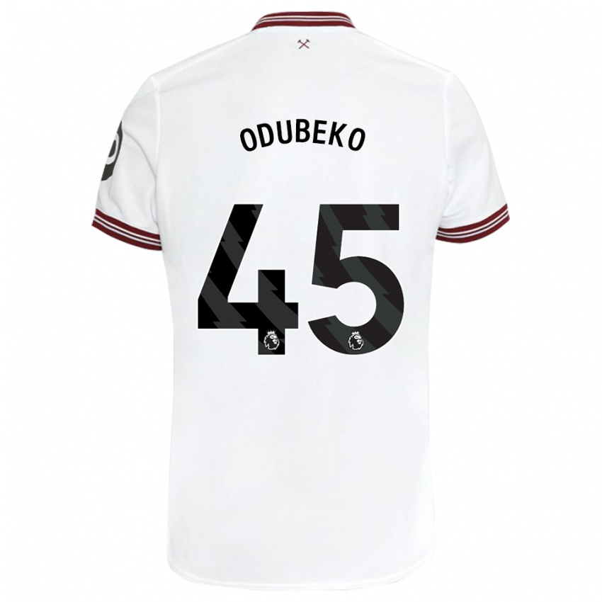 Niño Camiseta Mipo Odubeko #45 Blanco 2ª Equipación 2023/24 La Camisa