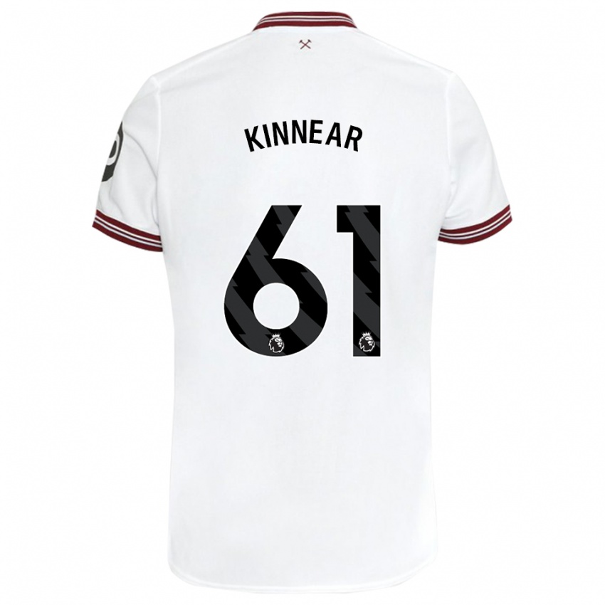 Niño Camiseta Brian Kinnear #61 Blanco 2ª Equipación 2023/24 La Camisa