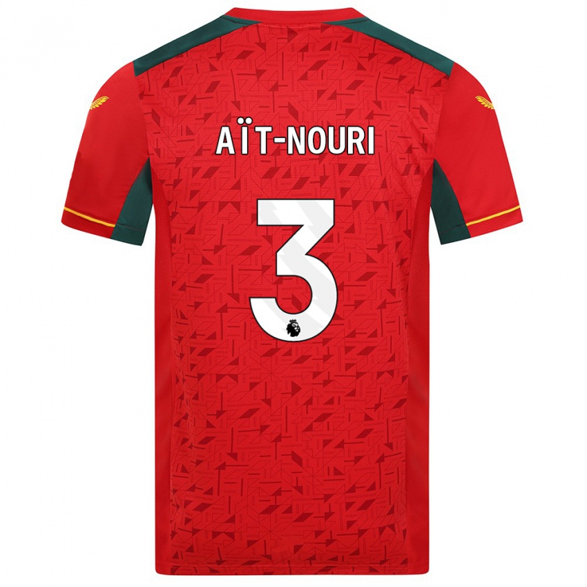Niño Camiseta Rayan Ait Nouri #3 Rojo 2ª Equipación 2023/24 La Camisa