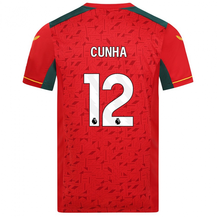 Niño Camiseta Matheus Cunha #12 Rojo 2ª Equipación 2023/24 La Camisa