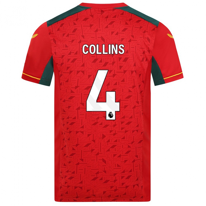 Niño Camiseta Nathan Collins #4 Rojo 2ª Equipación 2023/24 La Camisa