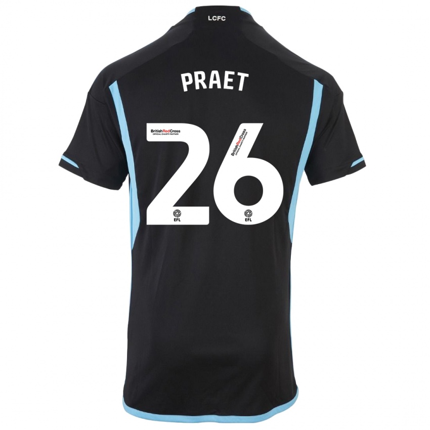Niño Camiseta Dennis Praet #26 Negro 2ª Equipación 2023/24 La Camisa