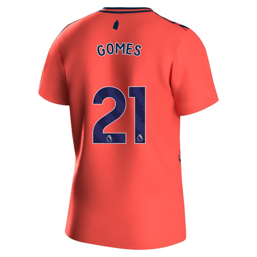 Niño Camiseta André Gomes #21 Coralino 2ª Equipación 2023/24 La Camisa