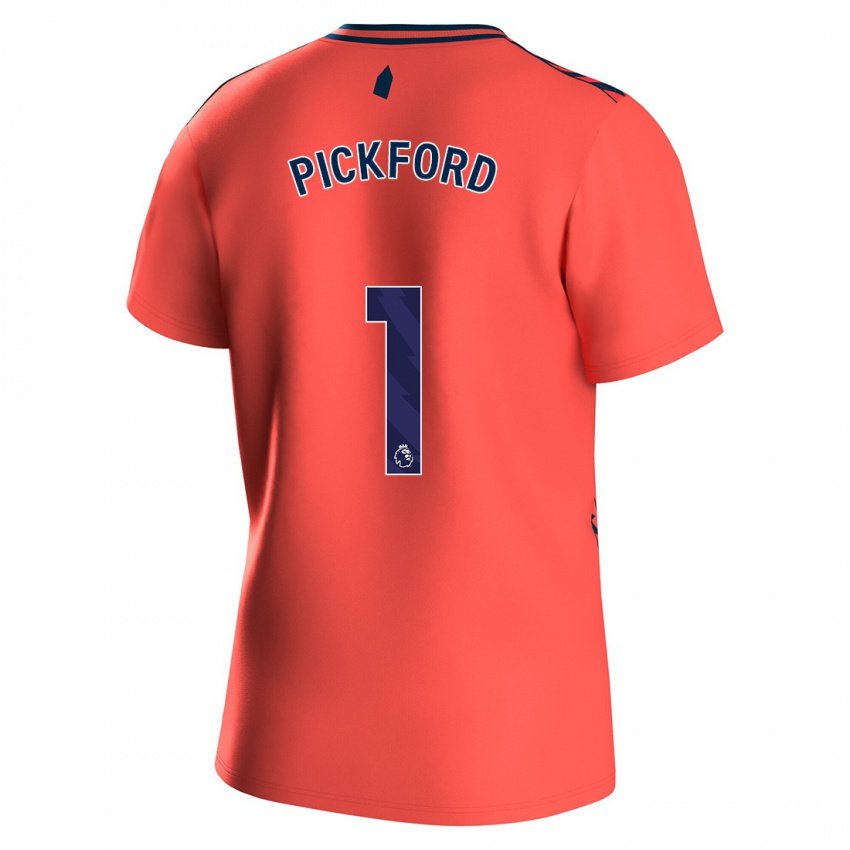 Niño Camiseta Jordan Pickford #1 Coralino 2ª Equipación 2023/24 La Camisa