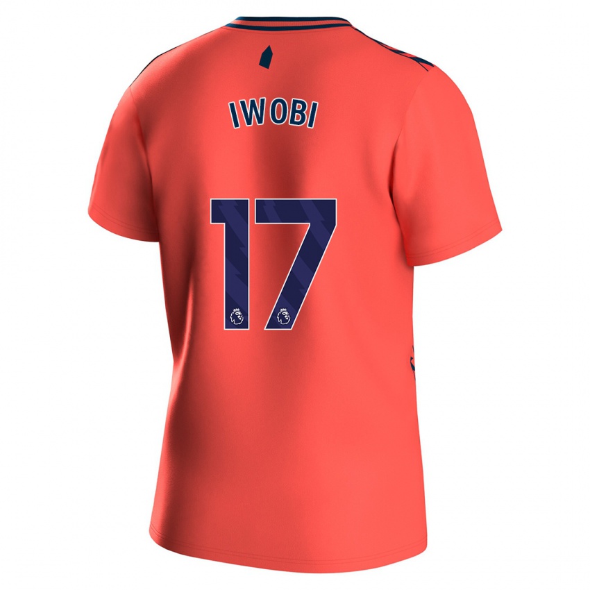 Niño Camiseta Alex Iwobi #17 Coralino 2ª Equipación 2023/24 La Camisa