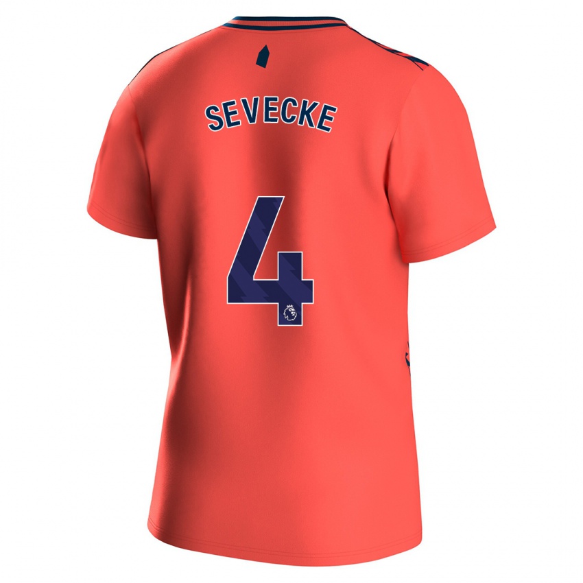Niño Camiseta Rikke Sevecke #4 Coralino 2ª Equipación 2023/24 La Camisa