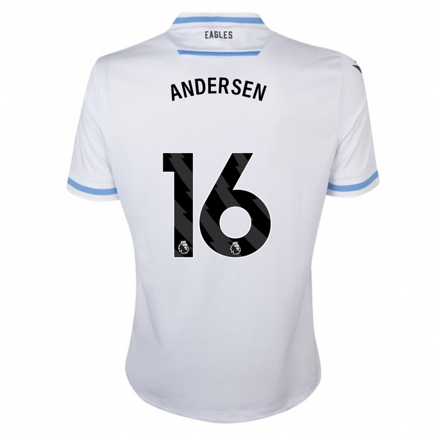 Niño Camiseta Joachim Andersen #16 Blanco 2ª Equipación 2023/24 La Camisa