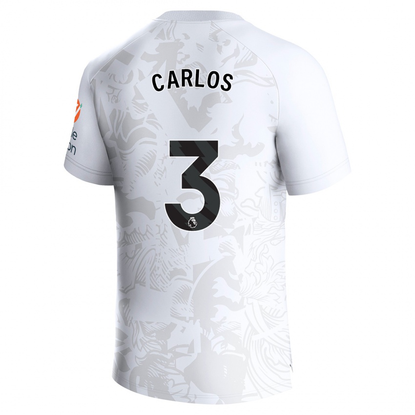 Niño Camiseta Diego Carlos #3 Blanco 2ª Equipación 2023/24 La Camisa