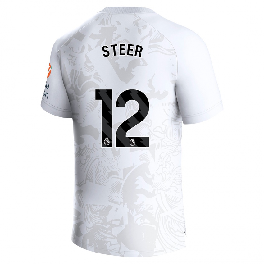Niño Camiseta Jed Steer #12 Blanco 2ª Equipación 2023/24 La Camisa