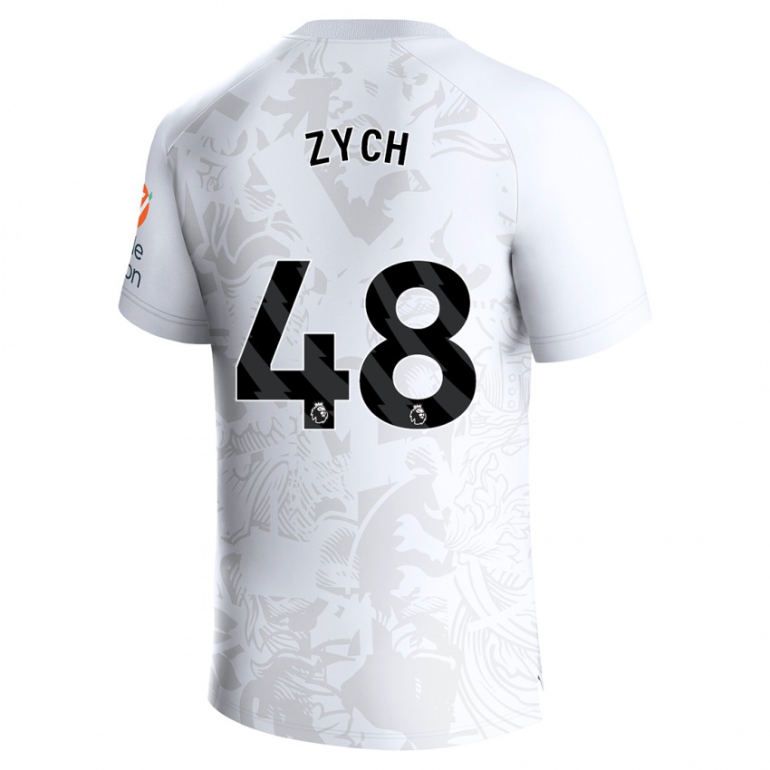 Niño Camiseta Oliwier Zych #48 Blanco 2ª Equipación 2023/24 La Camisa