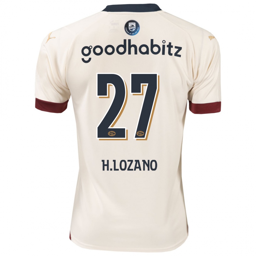 Niño Camiseta Hirving Lozano #27 Blanquecino 2ª Equipación 2023/24 La Camisa