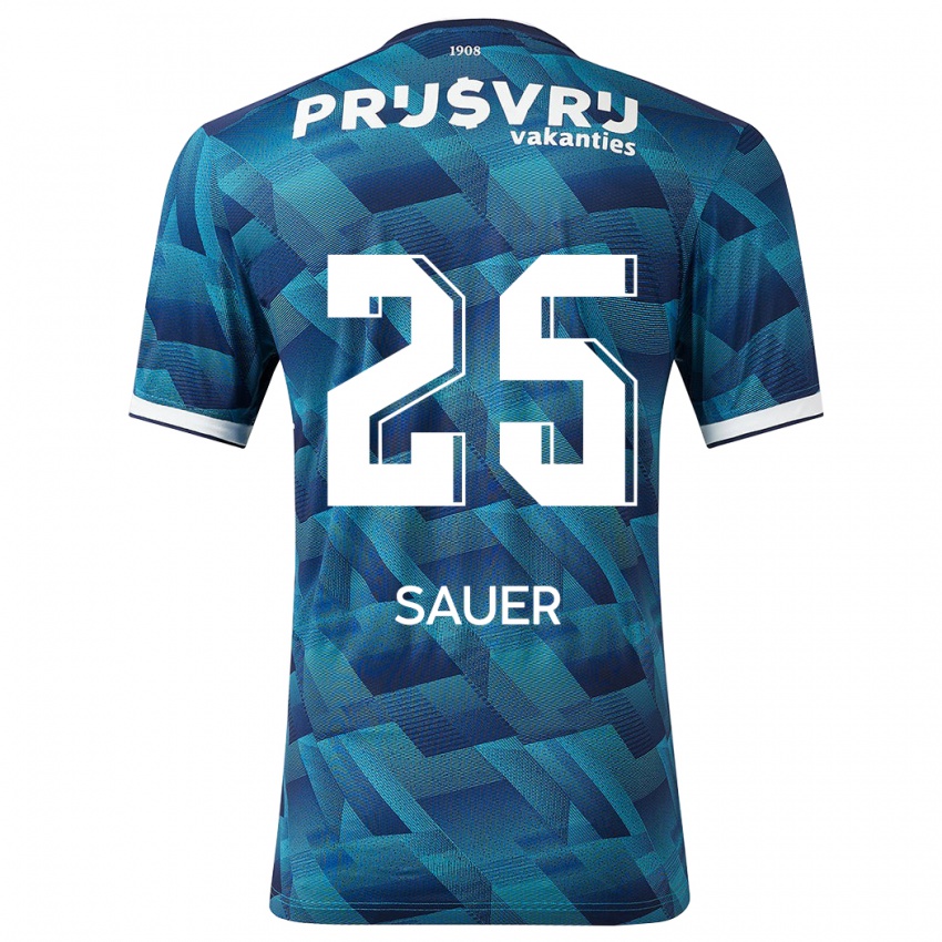 Niño Camiseta Leo Sauer #25 Azul 2ª Equipación 2023/24 La Camisa
