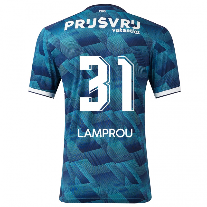 Niño Camiseta Kostas Lamprou #31 Azul 2ª Equipación 2023/24 La Camisa