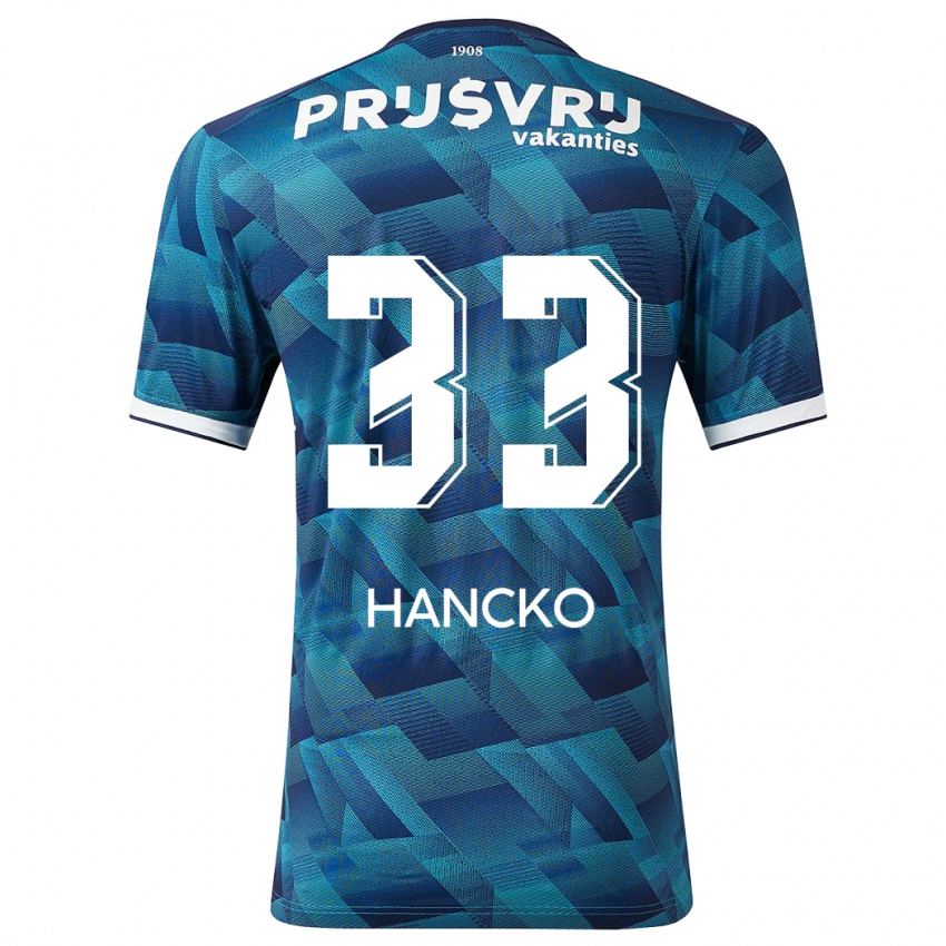 Niño Camiseta David Hancko #33 Azul 2ª Equipación 2023/24 La Camisa