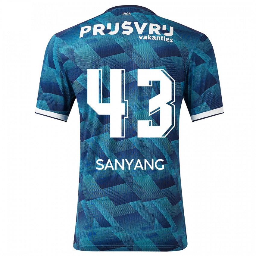 Niño Camiseta Amadou-David Sanyang #43 Azul 2ª Equipación 2023/24 La Camisa