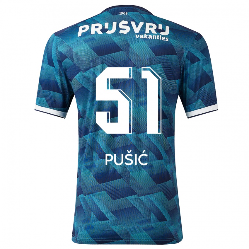 Niño Camiseta Noah Pušić #51 Azul 2ª Equipación 2023/24 La Camisa