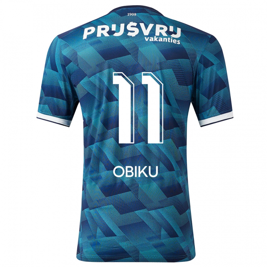 Niño Camiseta Junior Obiku #11 Azul 2ª Equipación 2023/24 La Camisa