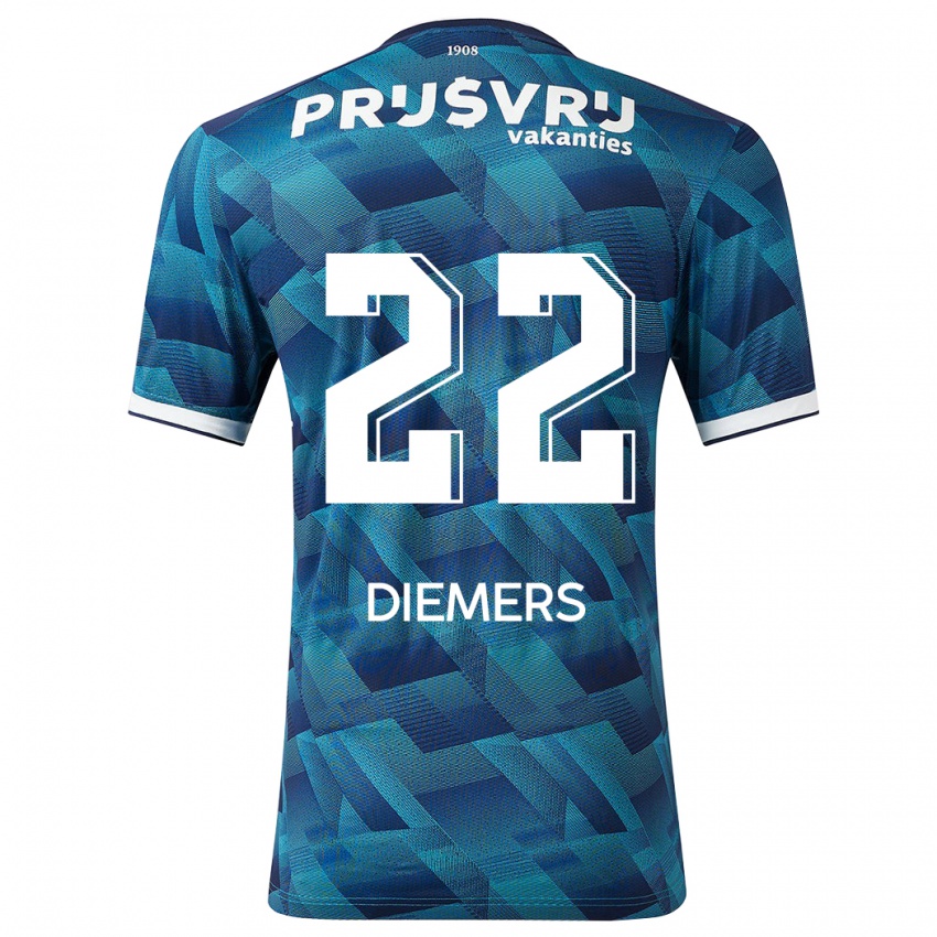 Niño Camiseta Mark Diemers #22 Azul 2ª Equipación 2023/24 La Camisa