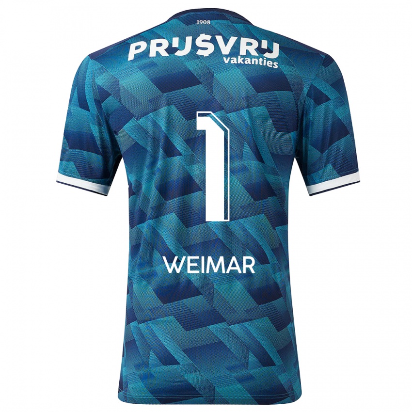 Niño Camiseta Jacintha Weimar #1 Azul 2ª Equipación 2023/24 La Camisa