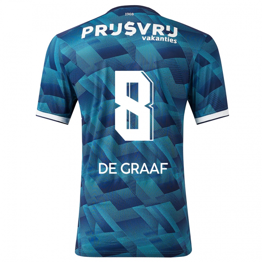 Niño Camiseta Esmee De Graaf #8 Azul 2ª Equipación 2023/24 La Camisa